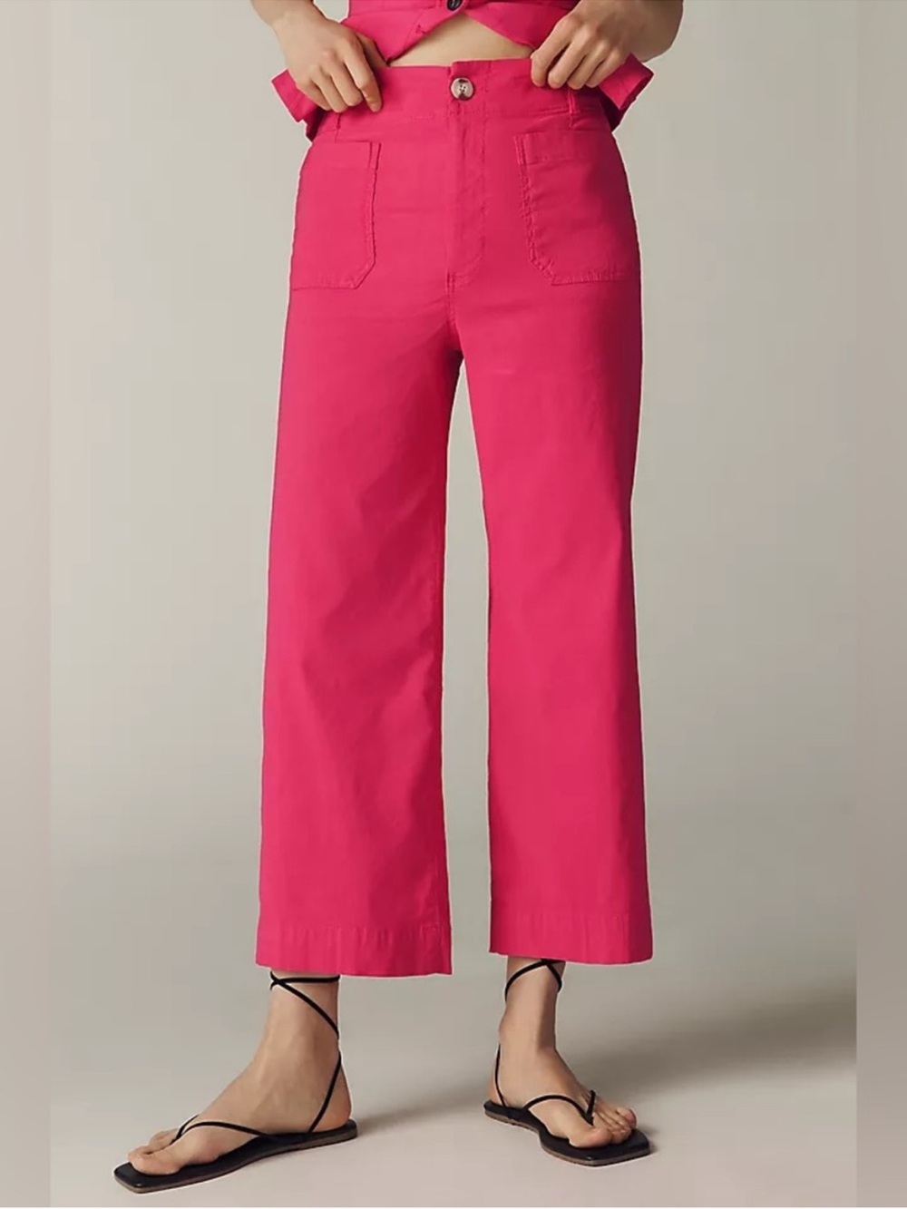 NWT Maeve Collette Pants Hot Pink Wide-Leg Crop Pants Plus Size 26